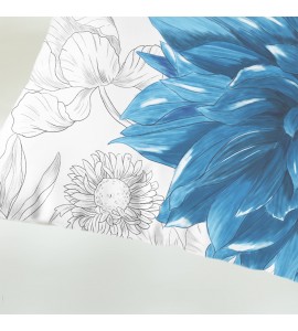 Blue floral pillowcase