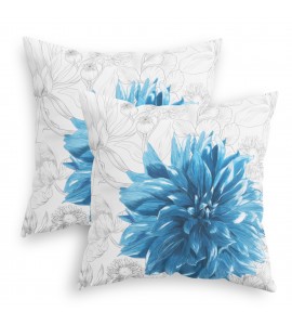 Blue floral pillowcase