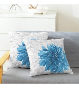 Blue floral pillowcase