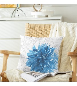 Blue floral pillowcase