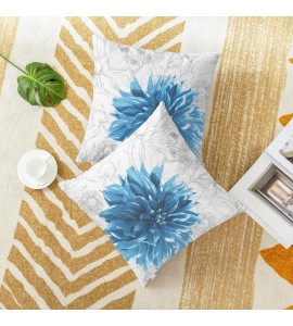 Blue floral pillowcase