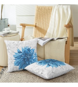 Blue floral pillowcase