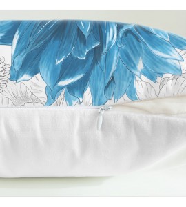 Blue floral pillowcase