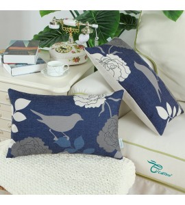 Bird and flower painting pillowcase