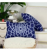 Navy blue floral pillowcase