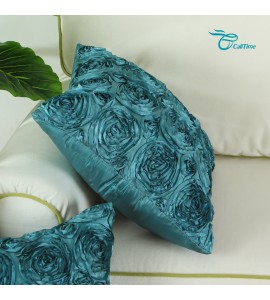 Peacock Blue Rose Pillowcase