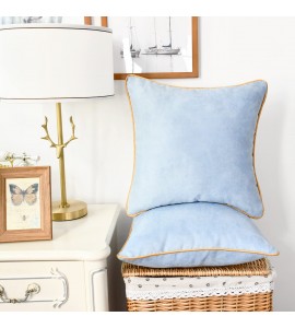 Light blue gold edge pillowcase