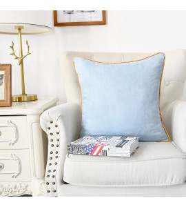Light blue gold edge pillowcase