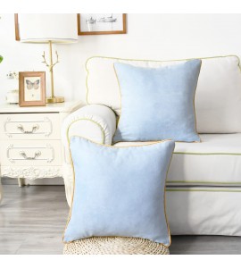 Light blue gold edge pillowcase