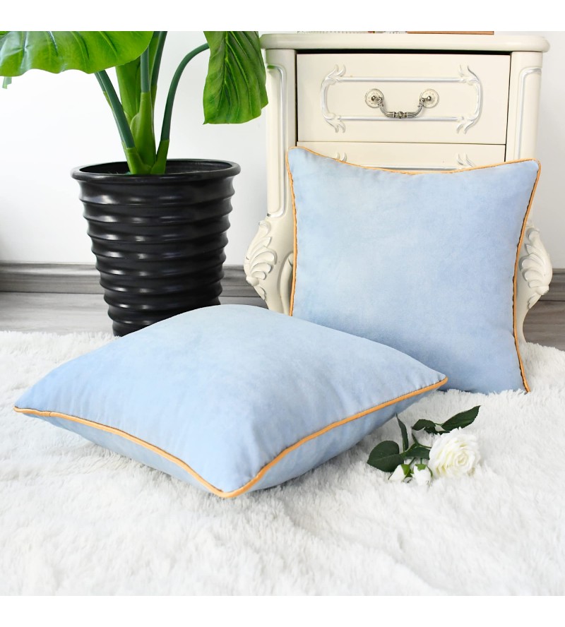 Light blue gold edge pillowcase