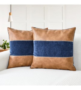 Contrast color stitching pillow