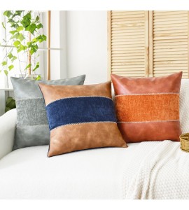 Contrast color stitching pillow
