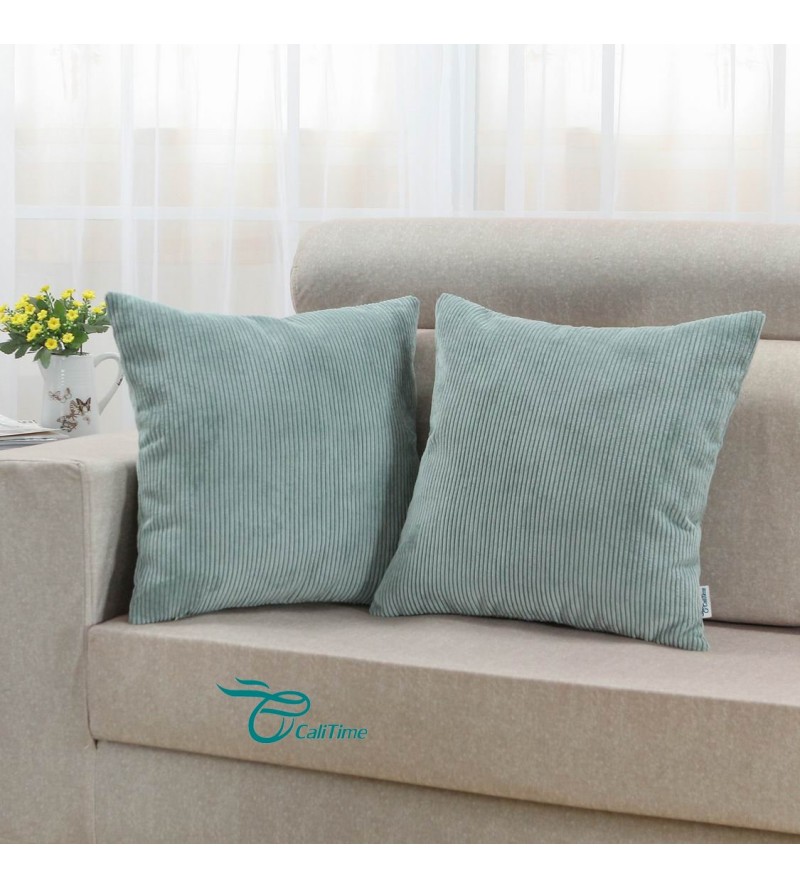 Light blue corduroy pillowcase