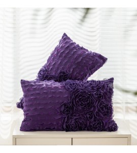 Purple 3D Flower Cluster Pillowcase