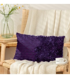 Purple 3D Flower Cluster Pillowcase