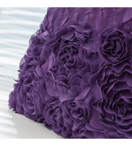 Purple 3D Flower Cluster Pillowcase