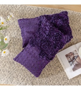 Purple 3D Flower Cluster Pillowcase