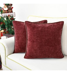 Burgundy chenille pillow