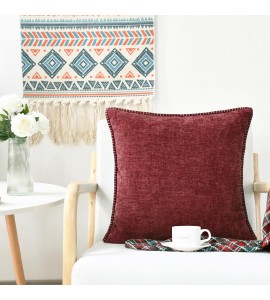 Burgundy chenille pillow