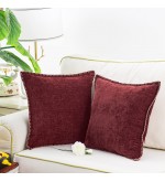 Burgundy chenille pillow