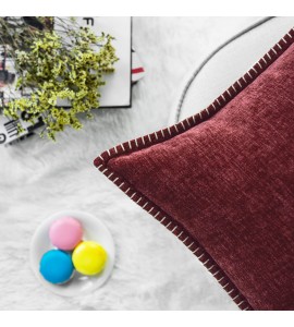 Burgundy chenille pillow